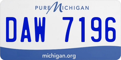 MI license plate DAW7196
