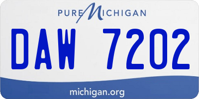 MI license plate DAW7202