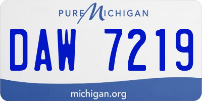 MI license plate DAW7219