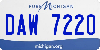 MI license plate DAW7220