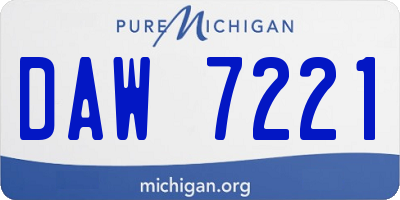 MI license plate DAW7221