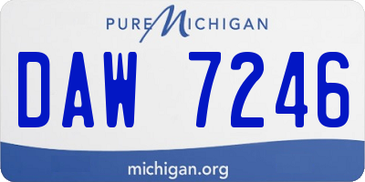 MI license plate DAW7246