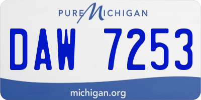 MI license plate DAW7253
