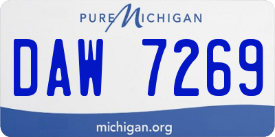 MI license plate DAW7269