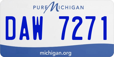MI license plate DAW7271