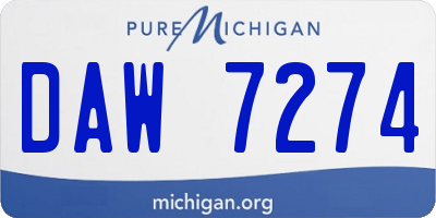 MI license plate DAW7274