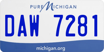 MI license plate DAW7281