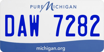 MI license plate DAW7282