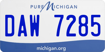 MI license plate DAW7285