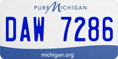 MI license plate DAW7286