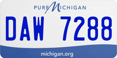 MI license plate DAW7288