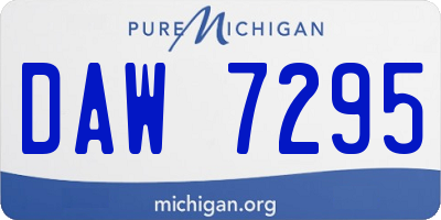 MI license plate DAW7295