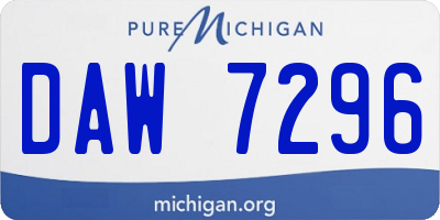 MI license plate DAW7296