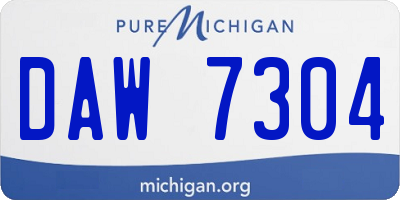 MI license plate DAW7304