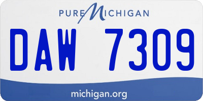 MI license plate DAW7309