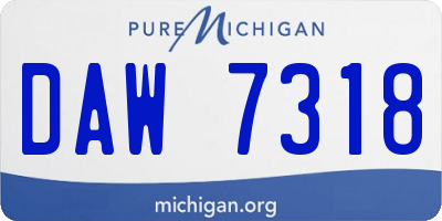 MI license plate DAW7318