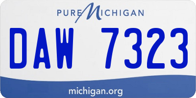 MI license plate DAW7323