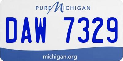 MI license plate DAW7329