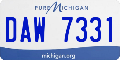 MI license plate DAW7331