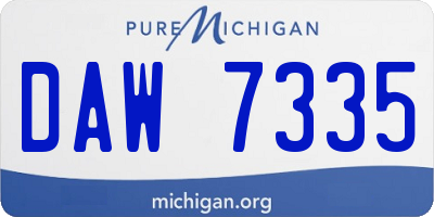MI license plate DAW7335