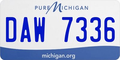 MI license plate DAW7336