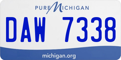 MI license plate DAW7338