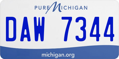 MI license plate DAW7344