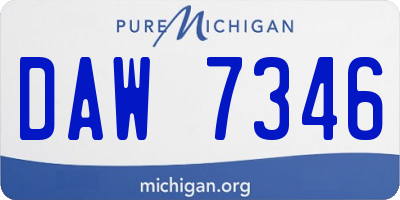 MI license plate DAW7346