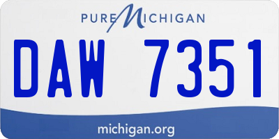 MI license plate DAW7351