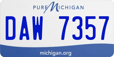 MI license plate DAW7357