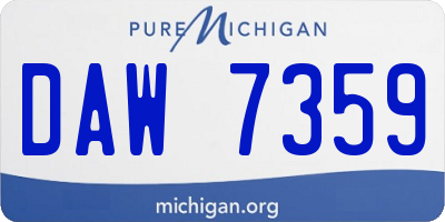 MI license plate DAW7359