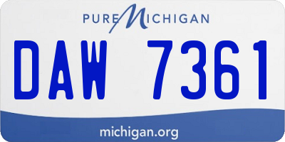 MI license plate DAW7361