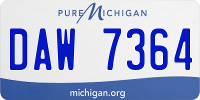 MI license plate DAW7364