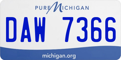 MI license plate DAW7366