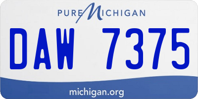 MI license plate DAW7375