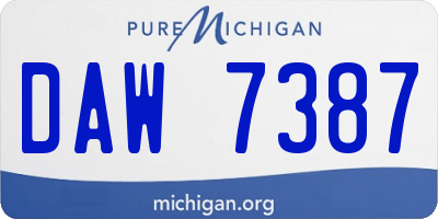 MI license plate DAW7387