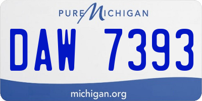 MI license plate DAW7393