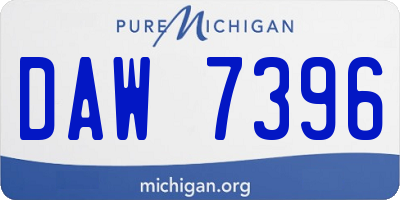 MI license plate DAW7396