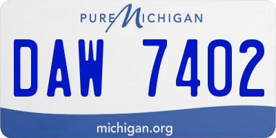 MI license plate DAW7402