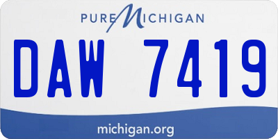 MI license plate DAW7419