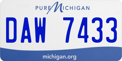 MI license plate DAW7433