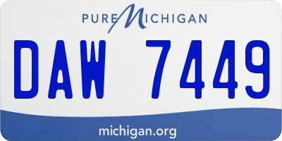 MI license plate DAW7449