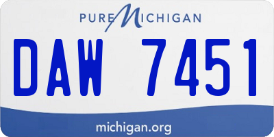 MI license plate DAW7451