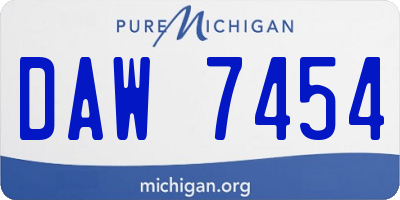 MI license plate DAW7454