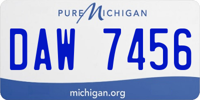 MI license plate DAW7456