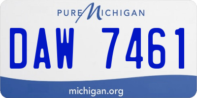 MI license plate DAW7461