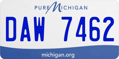 MI license plate DAW7462