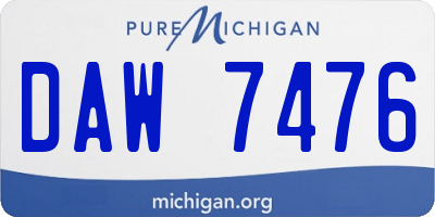 MI license plate DAW7476