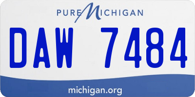 MI license plate DAW7484
