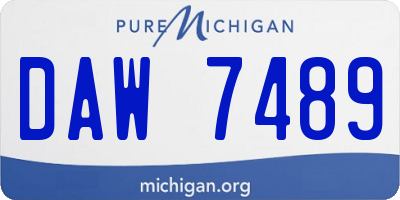 MI license plate DAW7489